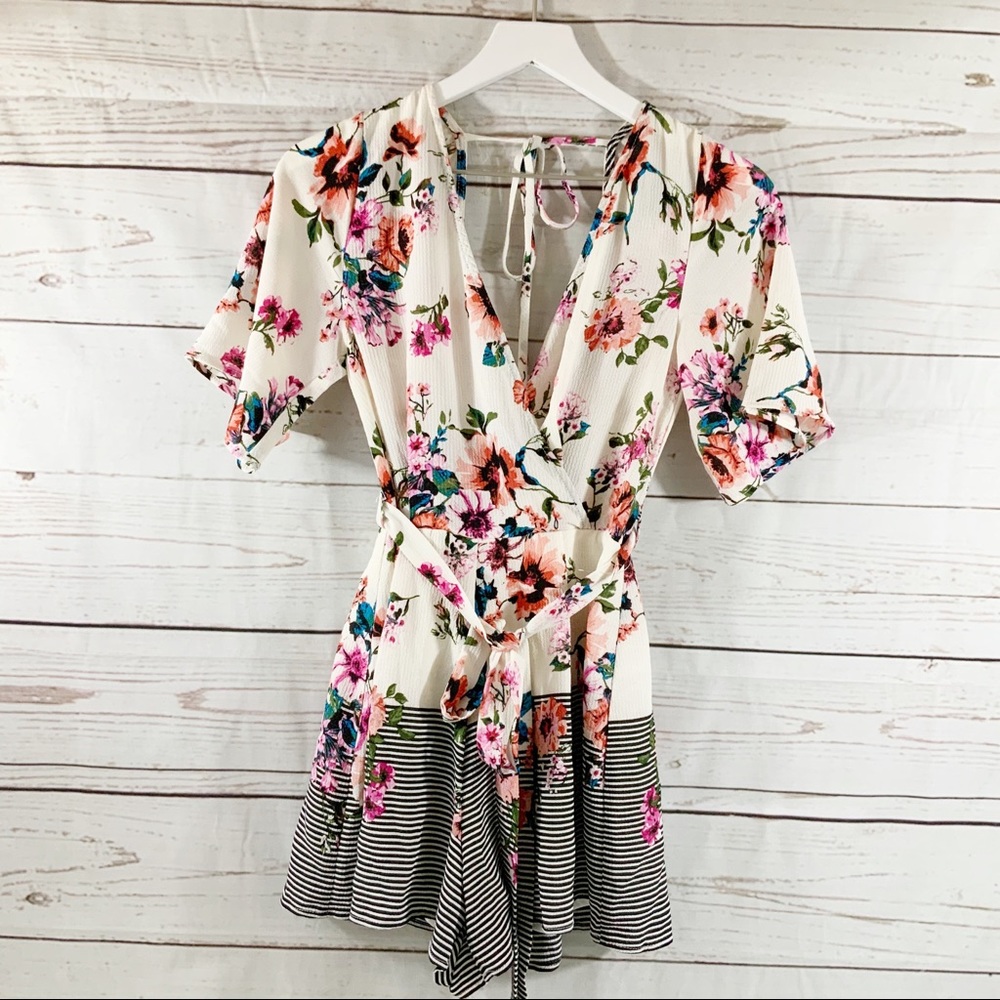 Three Pink Hearts Romper